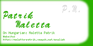 patrik maletta business card